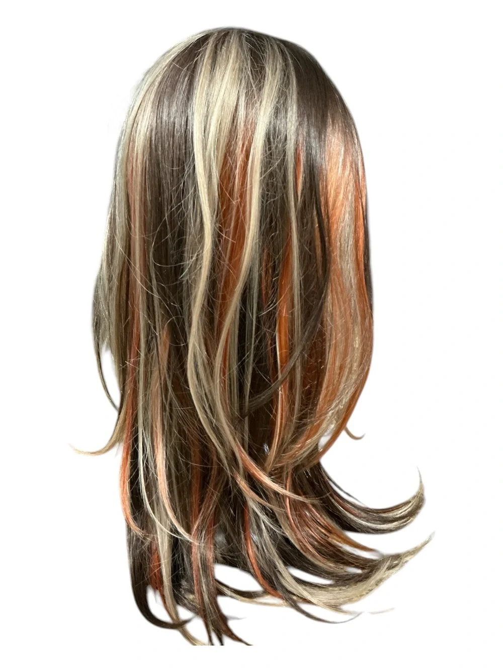 CSC Joni 70’s Honey. Long Layered Synthetic Wig with Caramel and Peach.